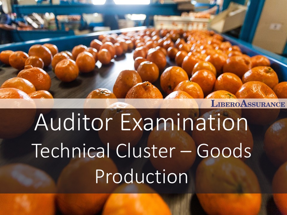 Auditor Examination |9001 Technical Cluster - Goods Production 